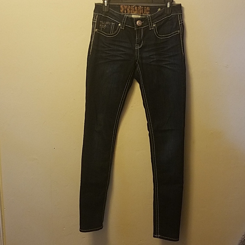 Rose Gold Jeweled back pocket jeans